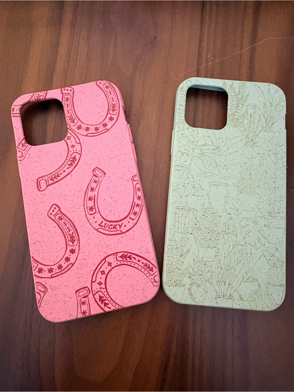 PELA Pink Horseshoe & Green Plant Phone Cases iPhone 12